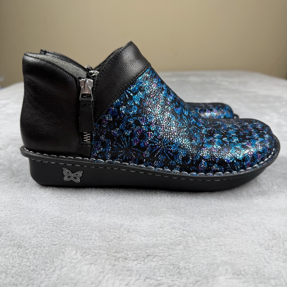 Algeria Women’s Leather Ankle Boots Blue Black Size 38 US 7.5 - 8
